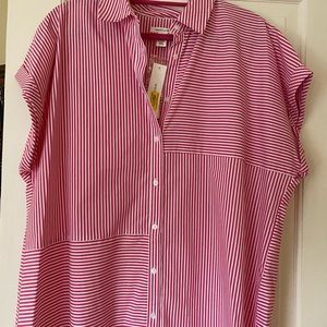 Westbound cotton pink and white stripe shirt